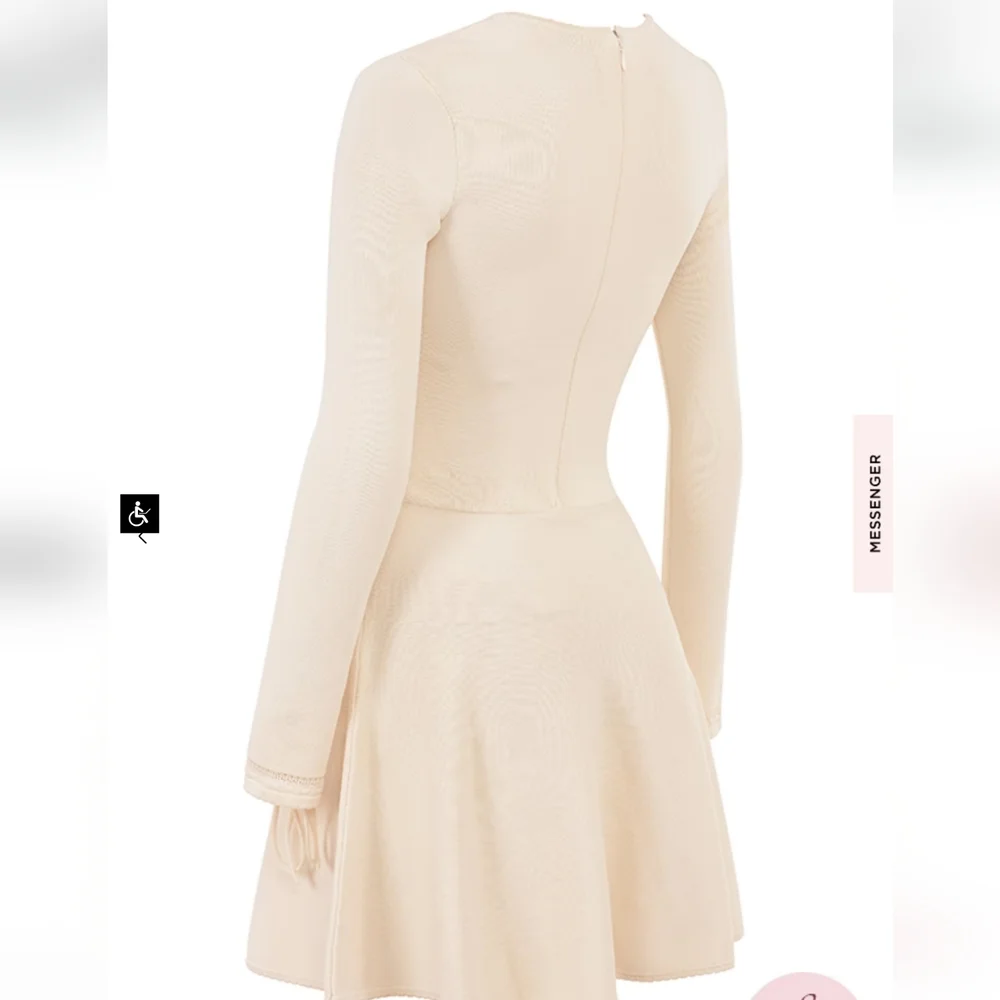 House of CB Caprice Cream Dainty Knit Mini Dress - Picture 14 of 16